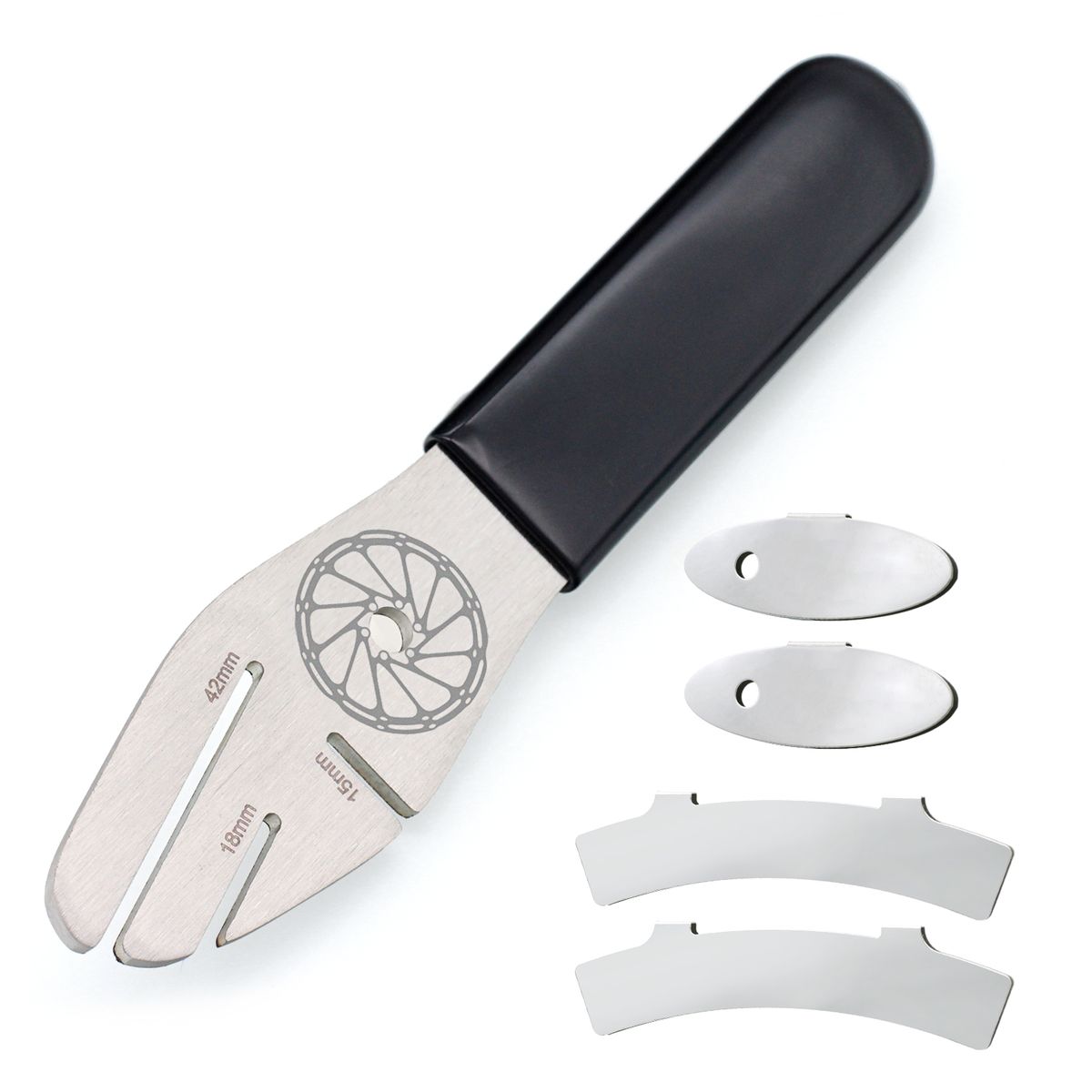 Bicycle Rotor Truing Fork Brake Wrench With Disc Brake Pads