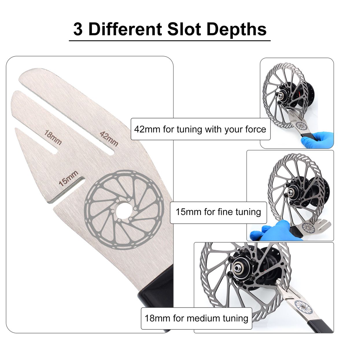 Bicycle Rotor Truing Fork Brake Wrench With Disc Brake Pads