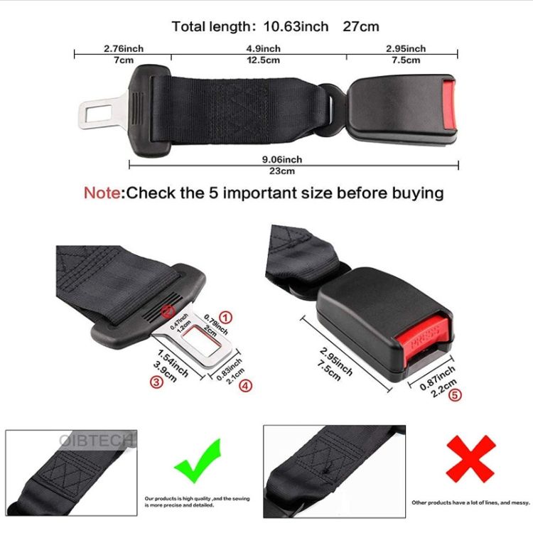 2 PCS Car Seat Belt Extender 36cm