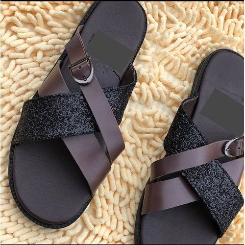 (FOREIGN SOLE) MEN LEATHER SLIPPERS