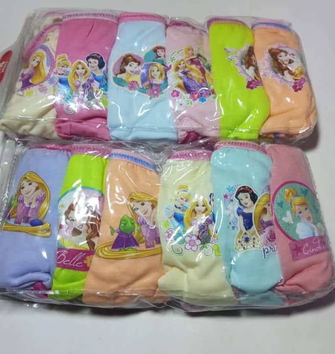 12pcs Pure Cotton Cartoon Characters Girls Panties