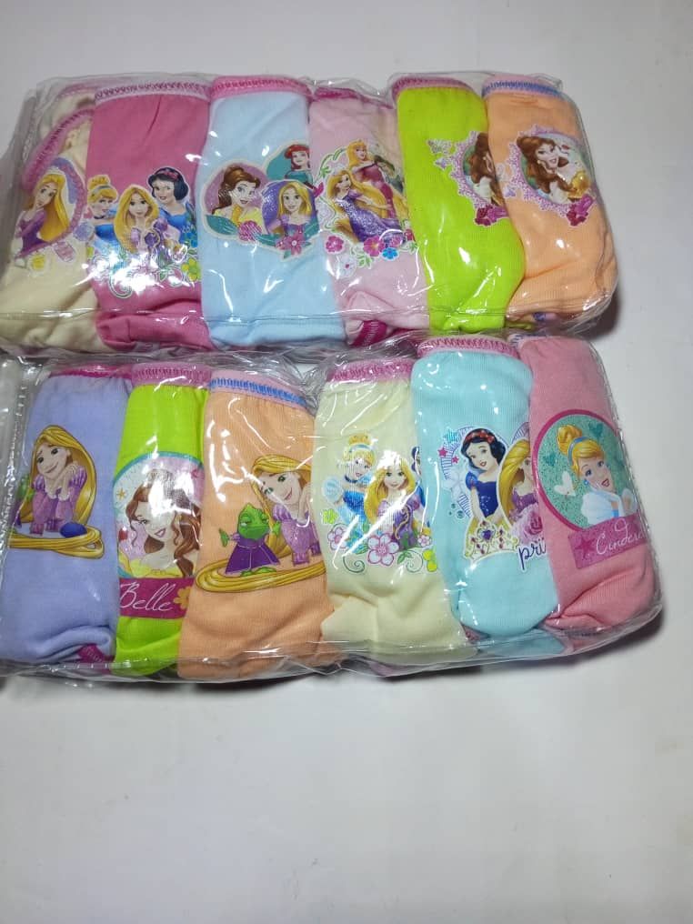 12pcs Pure Cotton Cartoon Characters Girls Panties