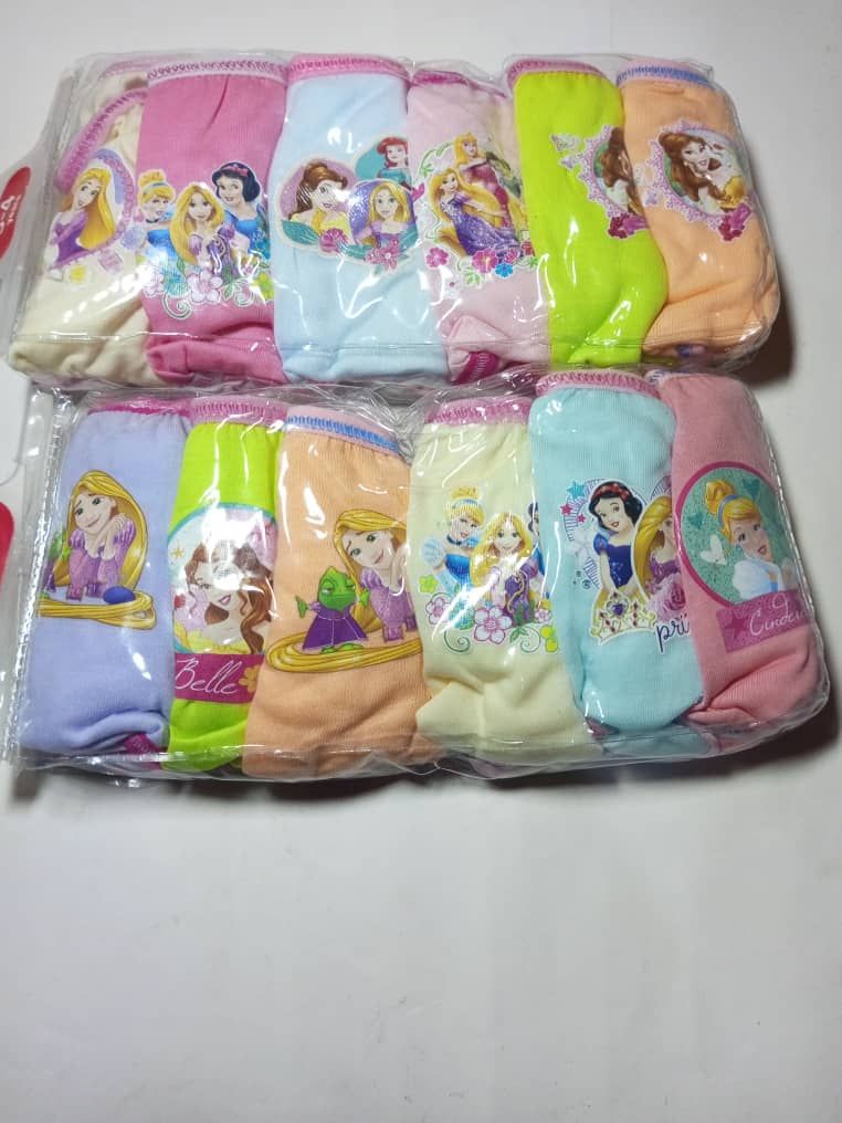 12pcs Pure Cotton Cartoon Characters Girls Panties