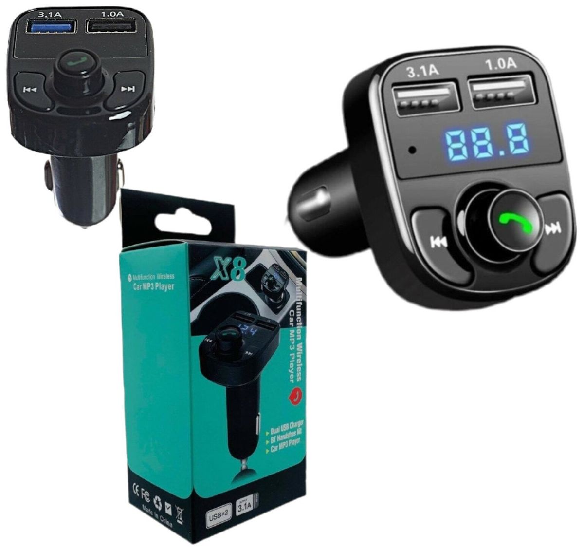 CAR BLUETOOTH X8 CHARGER & MP3