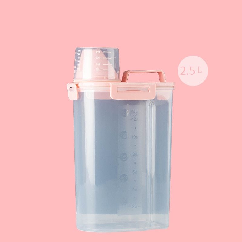 Dogs Bowl Dog Food Box Cat Feeder Bucket Pet Feed Container Food Storage Barrel Measuring Cup Large Capacity Rice Sealed Barrel