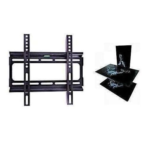 Double Wall Shelves Tinted  Glass + 26-65 Inches Led Flat Screen Tv Hanger.