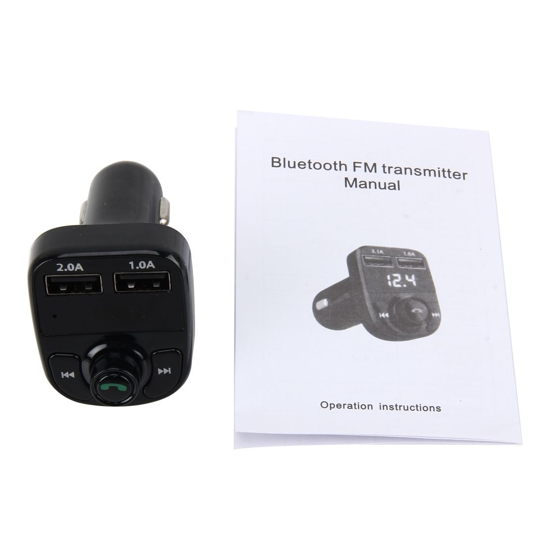 X8 Car MP3 Wireless Stereo Music Player Full Frequent FM Transmitter Wireless Car Charger Adapter With Dual USB Ports Digital Display Support U Disk And TF Card Wireless Headset For Mobile Phone