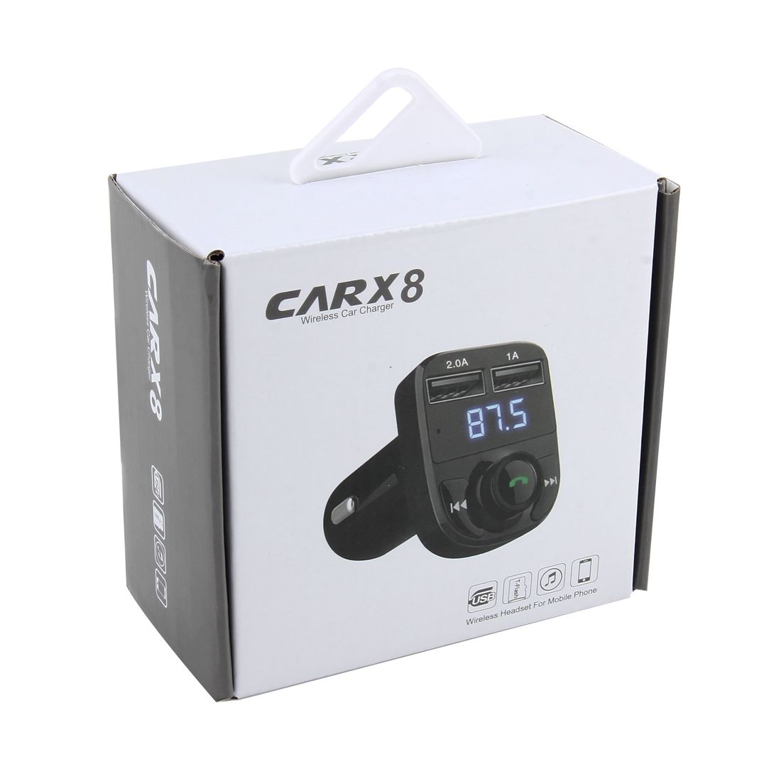 X8 Car MP3 Wireless Stereo Music Player Full Frequent FM Transmitter Wireless Car Charger Adapter With Dual USB Ports Digital Display Support U Disk And TF Card Wireless Headset For Mobile Phone