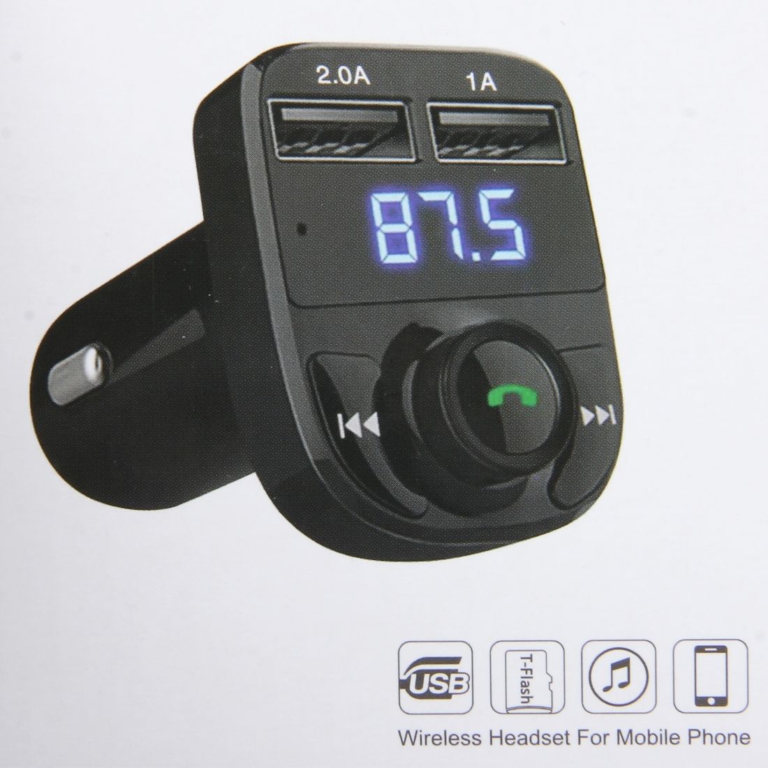 X8 Car MP3 Wireless Stereo Music Player Full Frequent FM Transmitter Wireless Car Charger Adapter With Dual USB Ports Digital Display Support U Disk And TF Card Wireless Headset For Mobile Phone