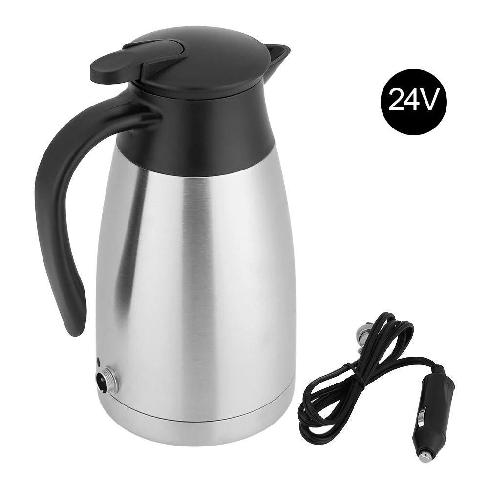 Portable 24V 1000ml Car Electric Kettle Water Auto Shut Off Water Heating Boiling Pot Cup Boiling Bottle for Travel