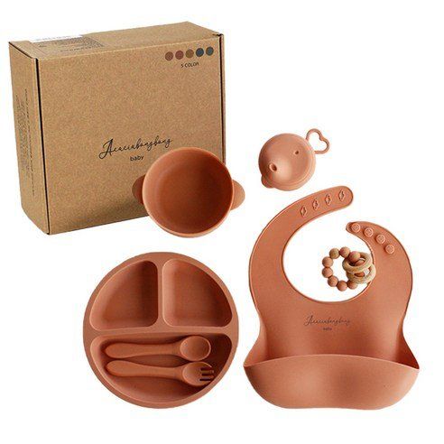 6-piece Set Of Baby Silicone Tableware
