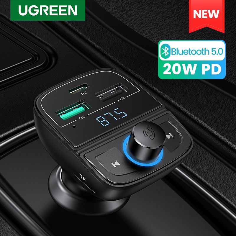 Car FM Transmitter Bluetooth Radio Adapter USB C Car Charger