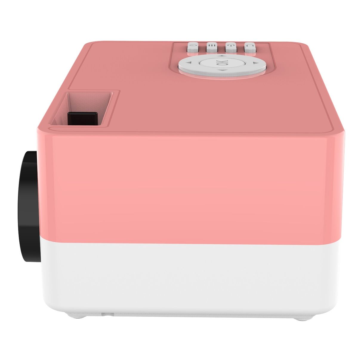 J15 1920 X 1080P HD Household Mini LED Projector With Tripod Mount Support AV / HDMI X 1 / USB X1 / TF X 1, Plug Type:UK Plug(Pink White)
