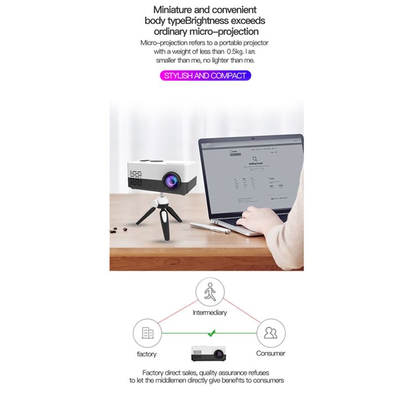 J15 1920 X 1080P HD Household Mini LED Projector With Tripod Mount Support AV / HDMI X 1 / USB X1 / TF X 1, Plug Type:UK Plug(Pink White)