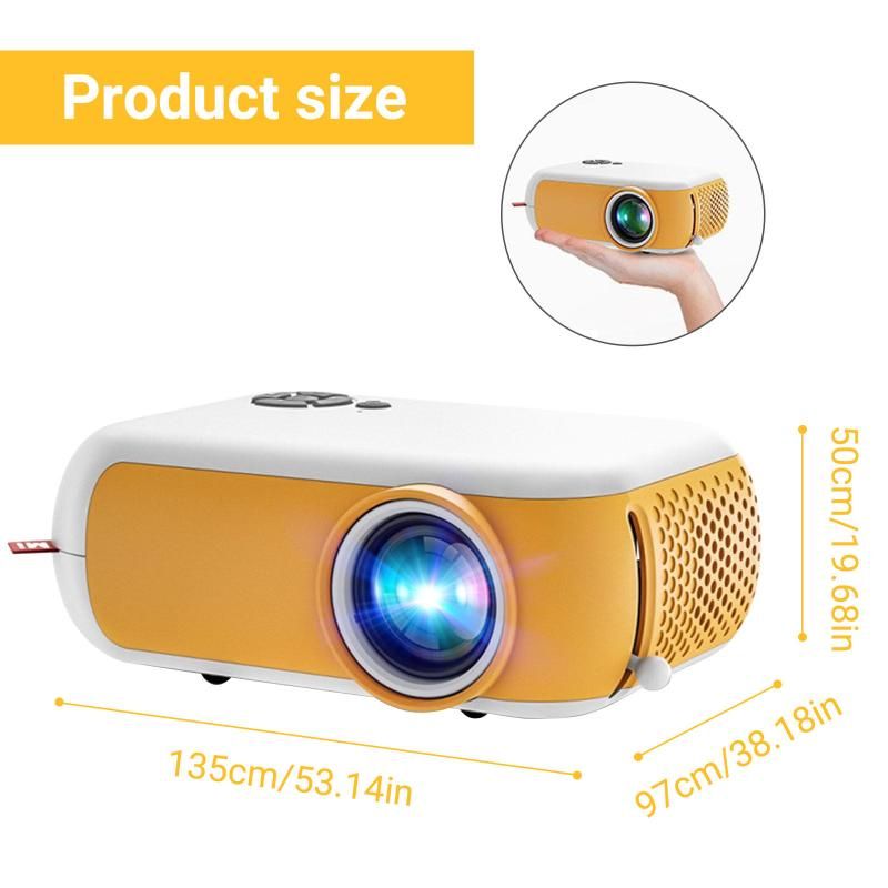 Portable Yellow Mini Projector For Phone Tablet Laptop