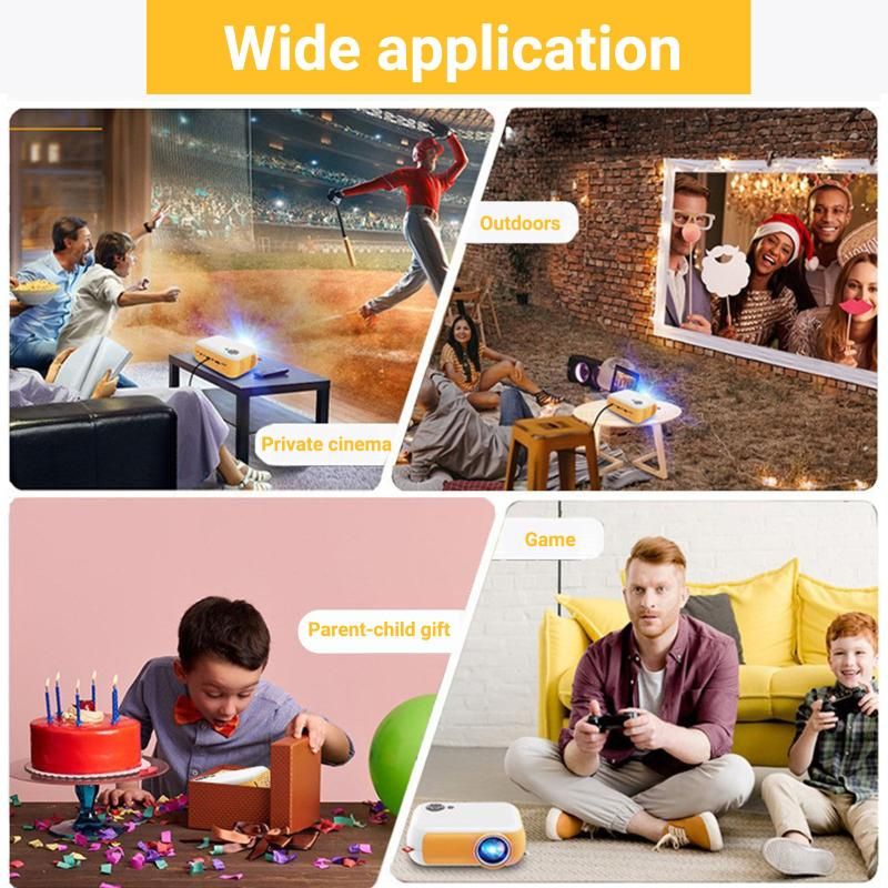 Portable Yellow Mini Projector For Phone Tablet Laptop