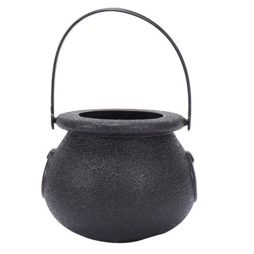 10Pcs Black Cauldron Candy Holder Pot With Handle Halloween