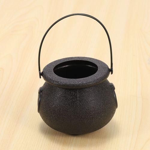 10Pcs Black Cauldron Candy Holder Pot With Handle Halloween