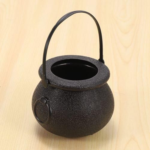 10Pcs Black Cauldron Candy Holder Pot With Handle Halloween