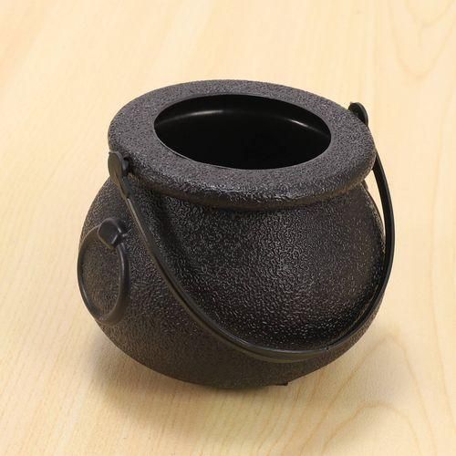 10Pcs Black Cauldron Candy Holder Pot With Handle Halloween