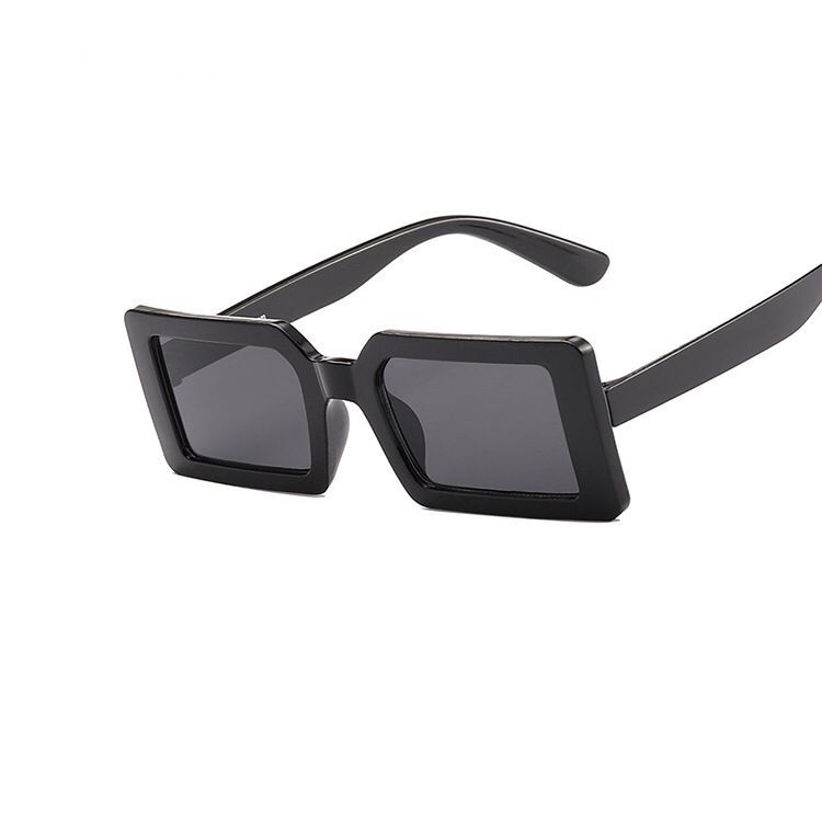 Lovely Unisex Fashion Rectangle Sunglasses  -  BLACK
