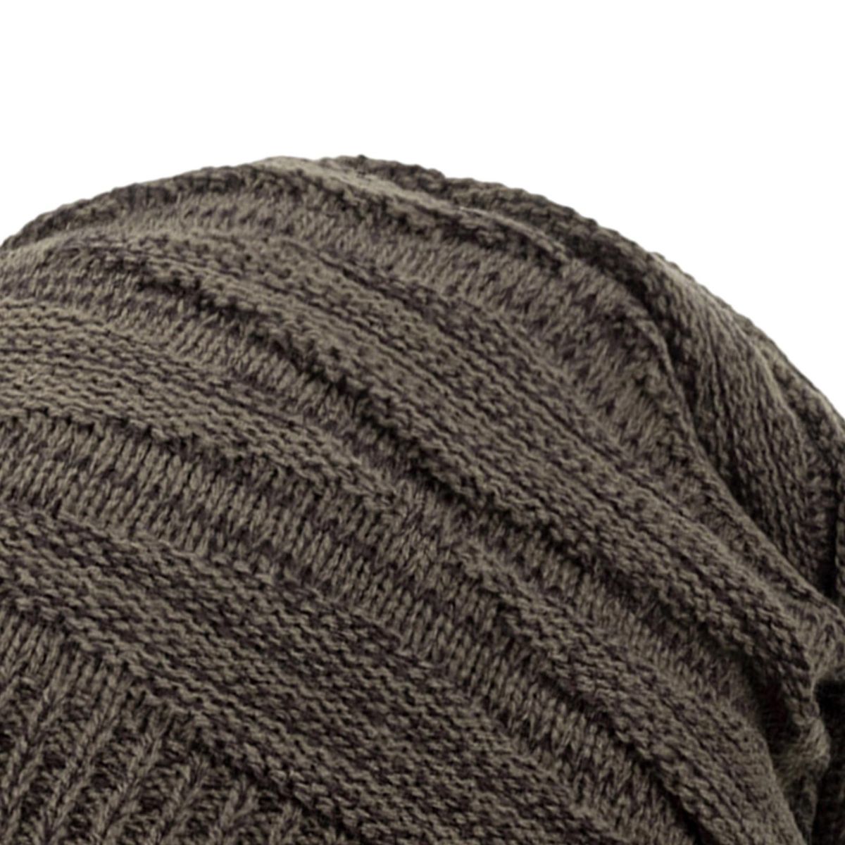 2PcsSet Men Hat Fall Winter Female Male Knit Cap Kit Khaki
