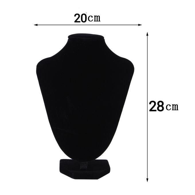 Faux Leather/Velvet Mannequin Jewelry Necklace Display Holder Neck Bust Stand Showcase Show Decorate