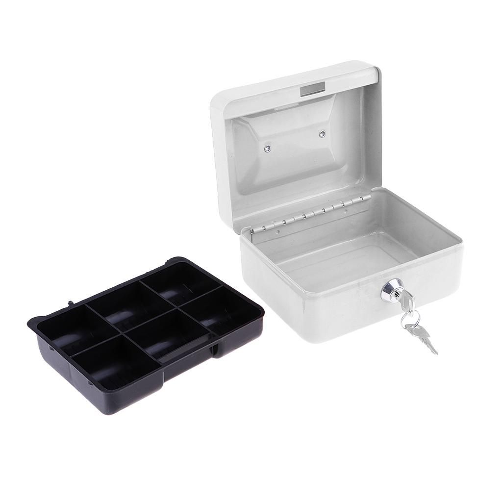 Petty Cash Money Box With Lock Metal Coin Bank Piggy Bank Adult White