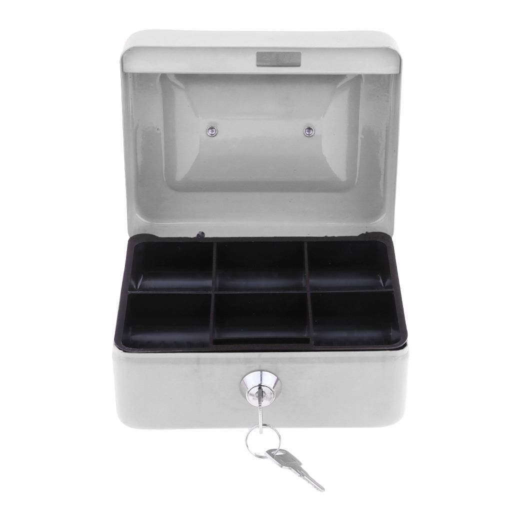 Petty Cash Money Box With Lock Metal Coin Bank Piggy Bank Adult White
