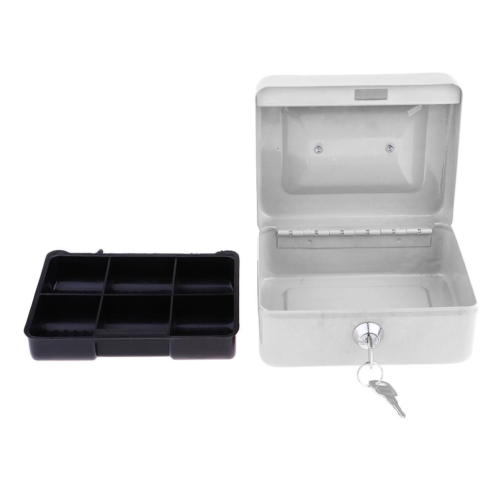 Petty Cash Money Box With Lock Metal Coin Bank Piggy Bank Adult White