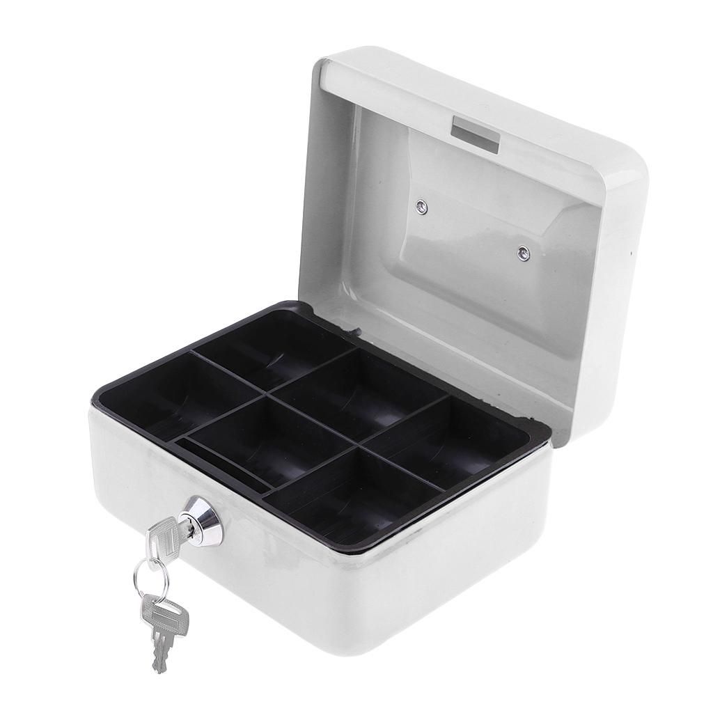 Petty Cash Money Box With Lock Metal Coin Bank Piggy Bank Adult White