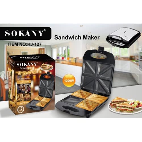 Electric 4 Slice Bread Toaster / Sandwich Maker 1200w