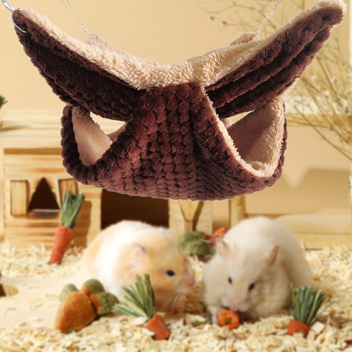 Hamster Den Ferret Rat Squirrel Plush Bed Sleeping Bag Coffee