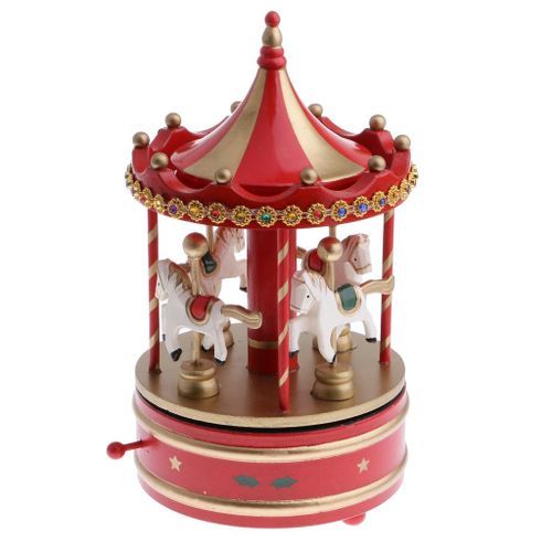 2pcs Beautiful Carousel Music Case Music Case Music Box