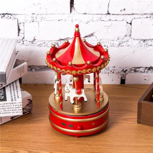 2pcs Beautiful Carousel Music Case Music Case Music Box