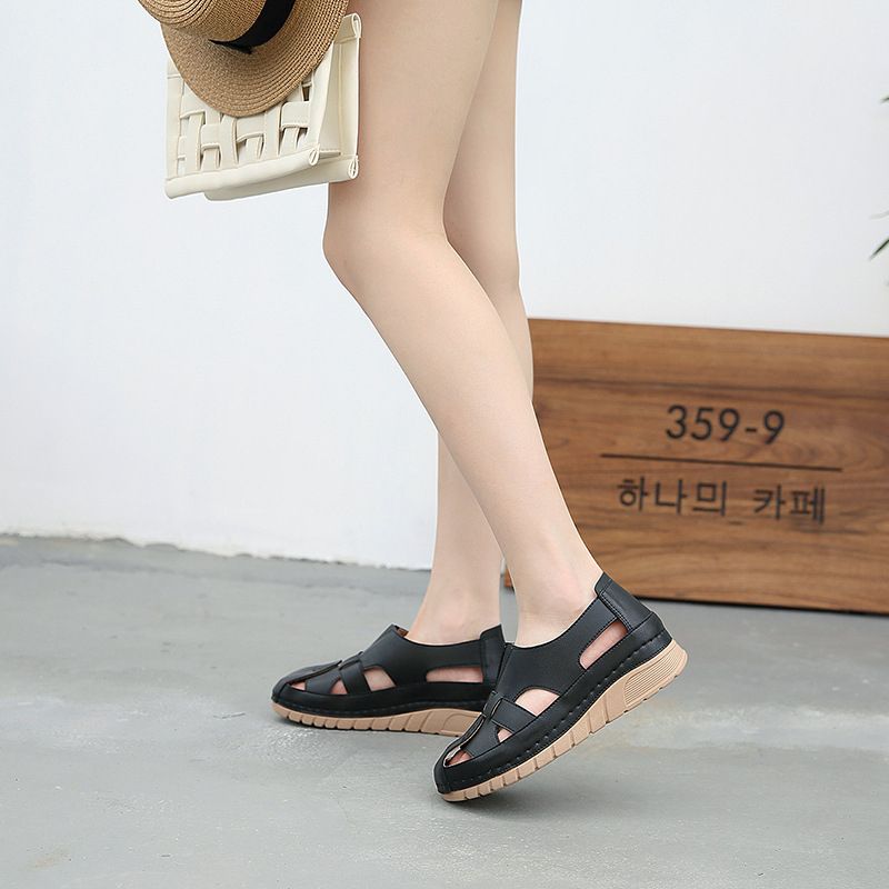 Retro Flat Wedge Loafers Shoes