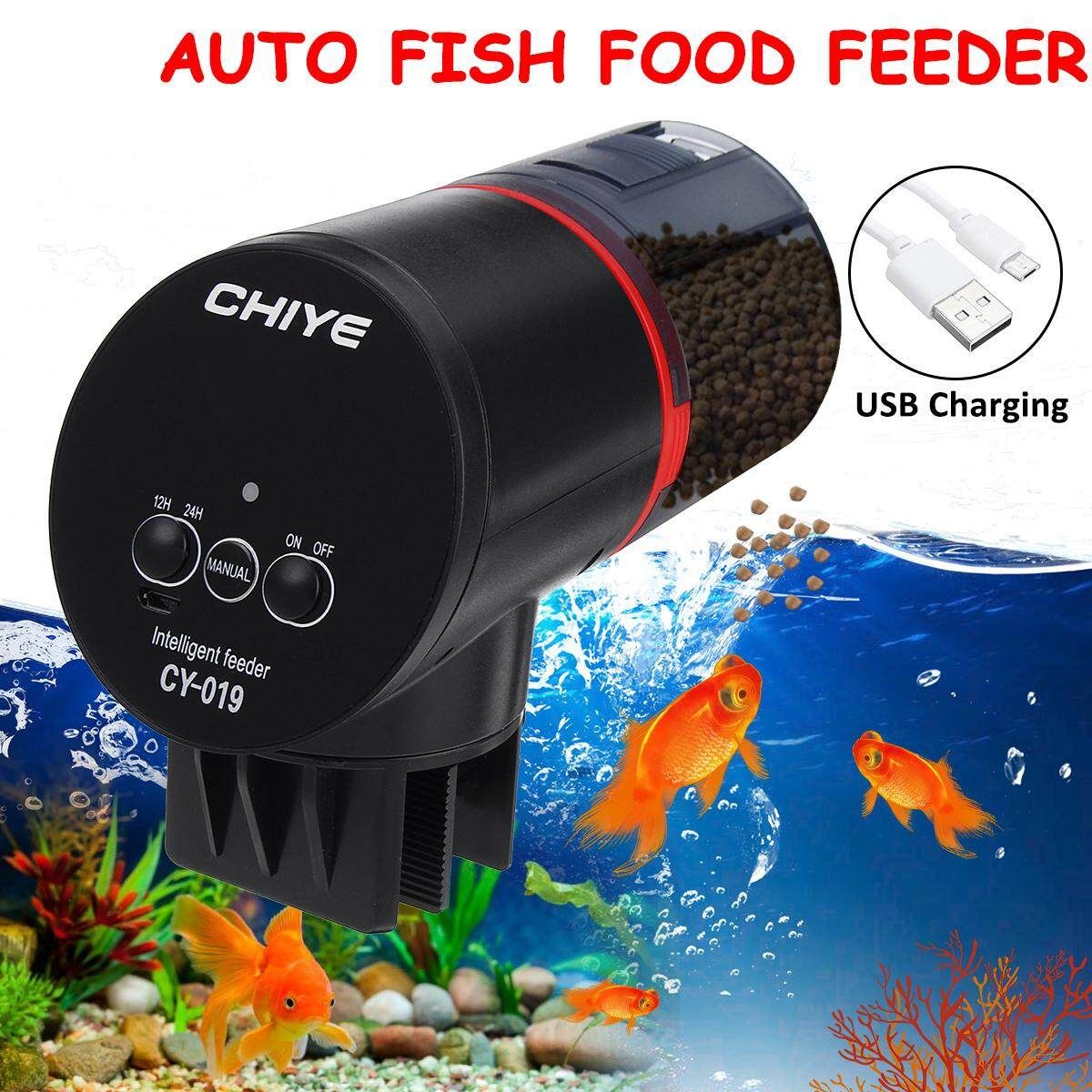 Automatic Fish Food Feeder LCD Auto Pet Aquarium Tank -types:Mechanical 12-hour Red