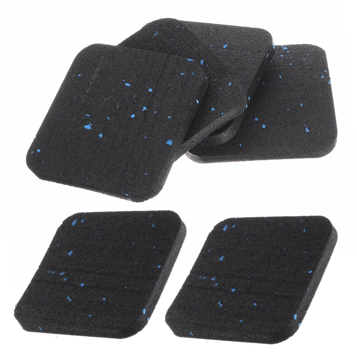 4Pcs/6Pcs Shock Absorbing Waterproof Non-Slip Rubber Pad Fitness 1.0Ply/1.9Ply Thickened Sound Insulation Rubber Cushion Home Treadmill Mat Exercise Mat 6Pcs 1.0ply