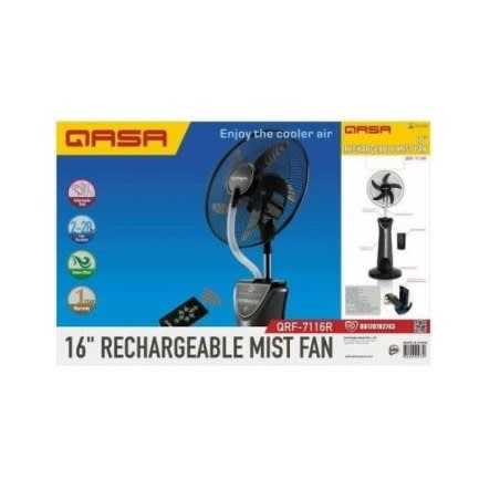 Rechargeable Mist Fan With Remote - 16" - 80w