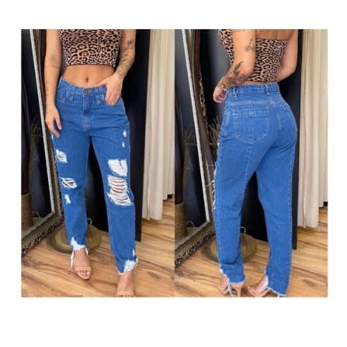 Ripped Boyfriend Jean - Blue