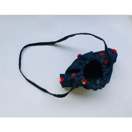 Shoulder - Crossbody Jean Bag - Red Rose - Blue