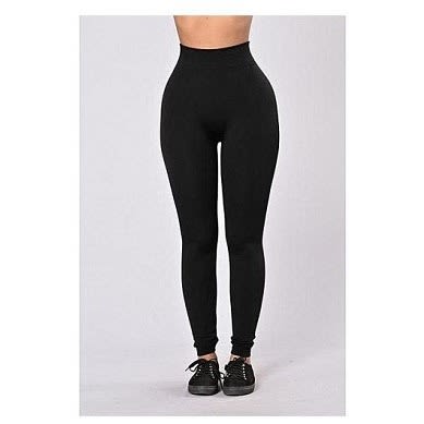 Ladies' High Waist Thick Leggings - Black