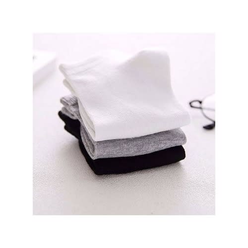 Unisex Ankle Socks - Six Pairs-in-1  - Black - Grey & White