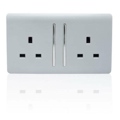 Uk 13a Double Silver Socket