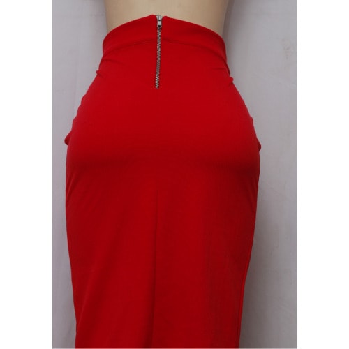 Panan Midi Pencil Skirt - Red