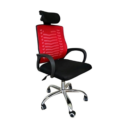 Executive Chair With Headrest - Red
