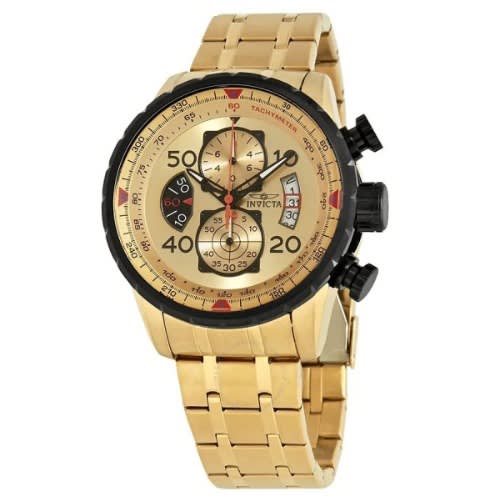 Men’s 17205 Aviator Analog Display Japanese Quartz Gold Watch