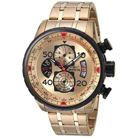 Men’s 17205 Aviator Analog Display Japanese Quartz Gold Watch