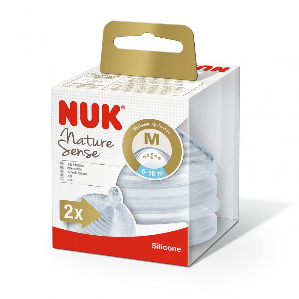 Nature Sense Silicone Teat 2pk Medium 6-18m