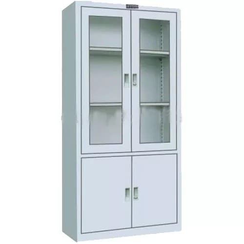 New Modern Half Glass And Metal File Cabinet Bookshelf